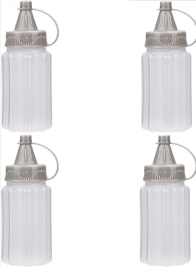 BWESOO 4 Pcs White Plastic Squeeze Condiment Bottles,Mini Sauce Jam Squeeze Bottle, Ketchup Honey Bottle,Salad Dressing Container for Lunch, BBQ, Camping Condiment Squeeze Bottles - Image 1